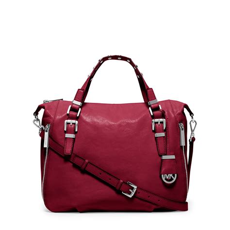 michael kors essex large leather studded satchel|Michael Kors manhattan leather satchel.